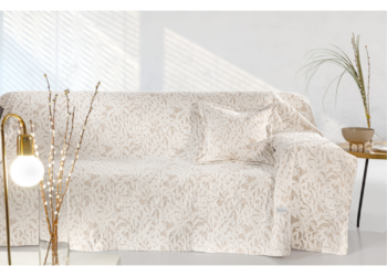 Guy Laroche Blossom Ριχτάρι Διθέσιου Καναπέ Chenille 180×250εκ. Natural