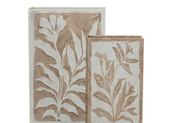 Artekko Book Μπεζ Διακοσμητικά Βιβλία MDF με Αποθηκευτικό Χώρο 2pcs